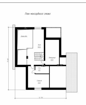 Проект индивидуального  коттеджа с мансардным этажом